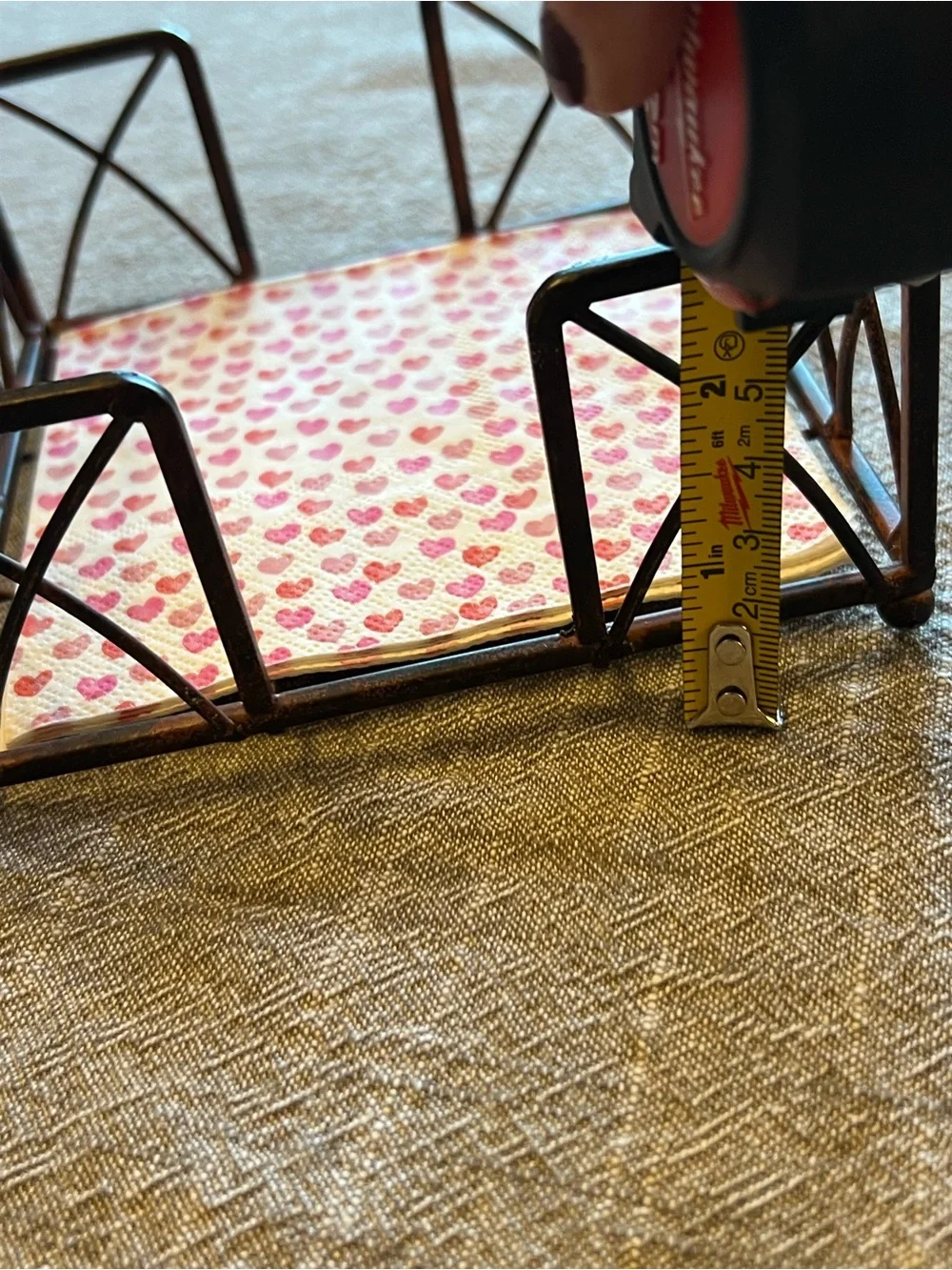 Metal Napkin holder for table; Used